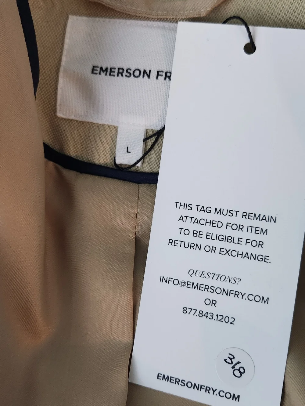 Emerson Fry Double-Breasted Beige Blazer - Picture 8 of 9